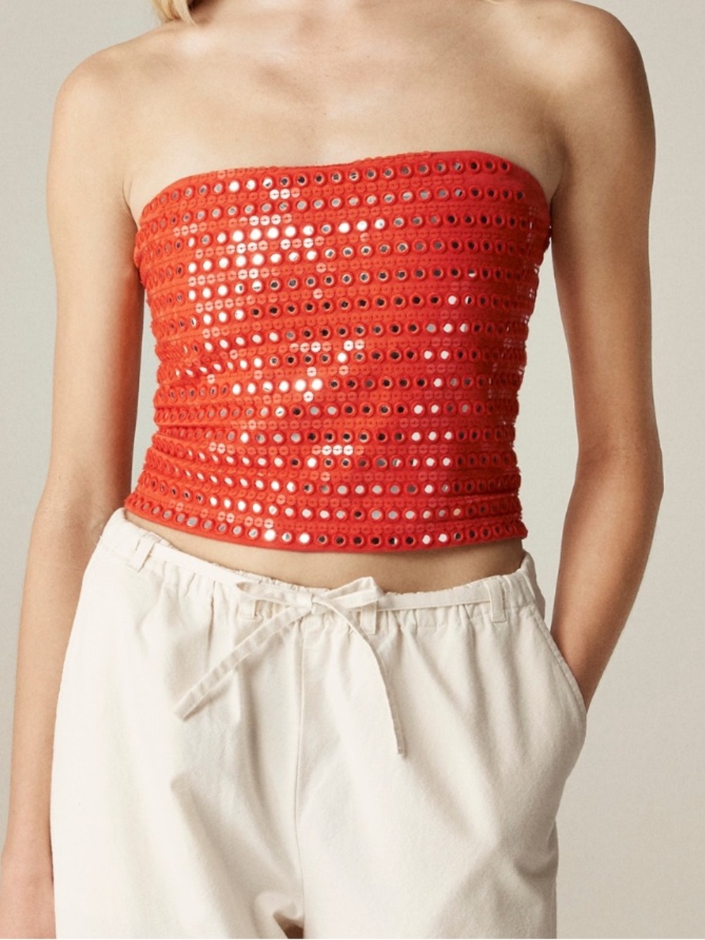 J. Crew Mirror-Embellished Tube Top